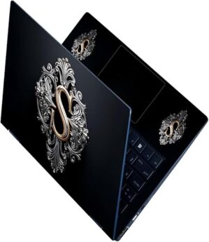 Anwesha’s Full Body Laptop Skin Upto 15.6 inch Sticker Compatible for Dell/HP/Lenovo/Acer/Asus All Laptop Size Upto 14 to 15.6 Inch - Elegant 3D Rendered S Letter